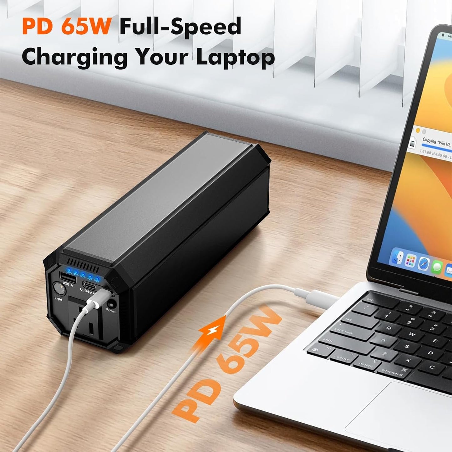 Portable Power Bank with AC Outlet,120W/31200mAh Laptop Power Bank,65W PD External Battery Pack Charger.Travel Laptop Charger for Outdoor Camping,Home Emergency
