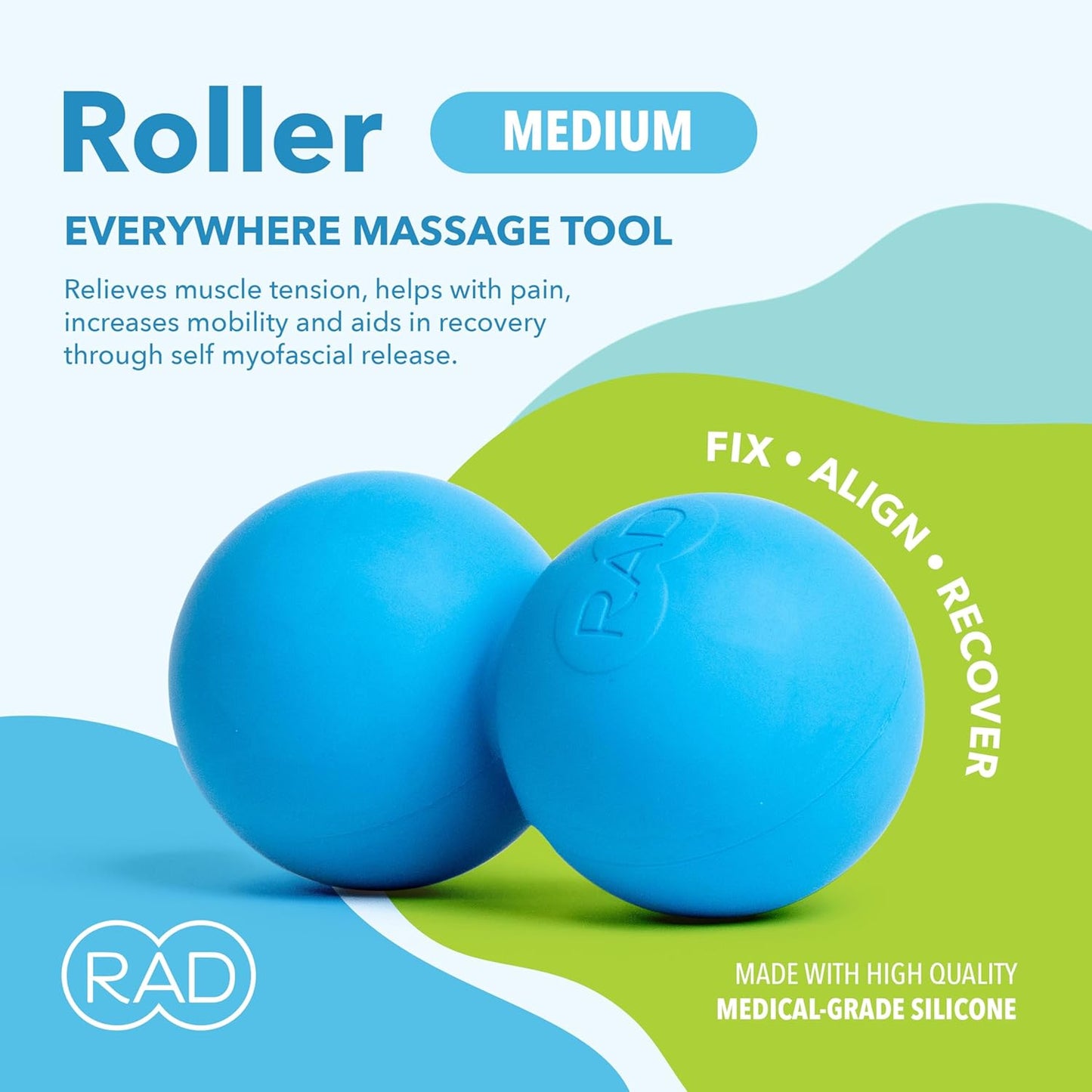 RAD Roller Original I Myofascial Release Tool I Medium Density I Self Massage Mobility and Recovery