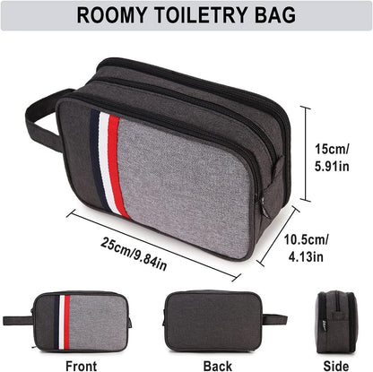 Mens Toiletry Bag,RAVUO Water Resistant Travel Toiletry Organizer Dopp Kit Shaving Bag for Toiletries Accessories (Black)