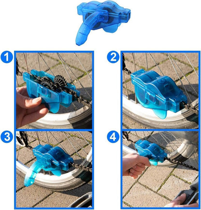 Bicycle Chain Cleaner Tool, Road Bike, MTB, Mountain Bike Chain Scrubber Device, Blue