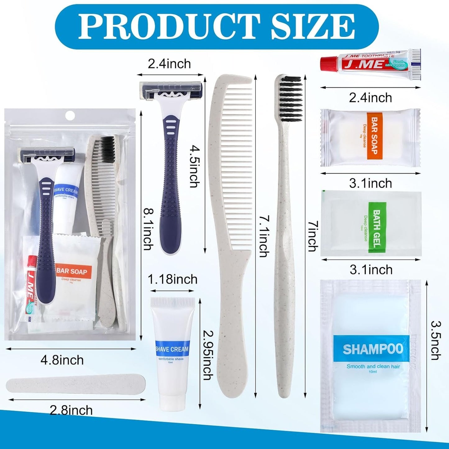 Suclain 96 Pack of Bulk Hygiene Kit for Homeless Travel Size Toiletries Bulk Dental Hygiene Kit Homeless Care Package Supplies for Travel Cleaning Charity Hotel Hospital Industries