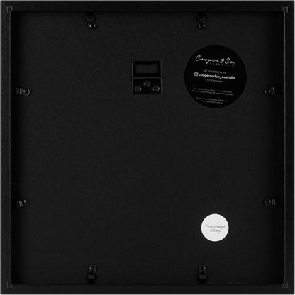 Cooper & Co. Homewares 30 x 30 cm Matt to 20 x 20 cm Premium Paradise Wooden Photo Frame Set of 2 Pieces, Black