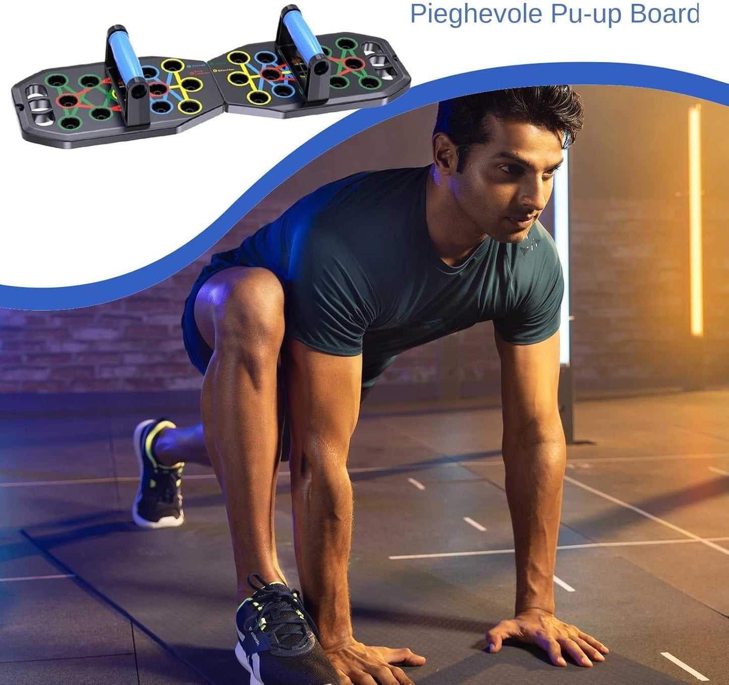 Pushup Board, Non Slip Foldable Pushup Stand, Multi Angle Training Equipment for Strength, Muscle Building, Home Gym Workout Gear for Men and Women, Compact PC Material