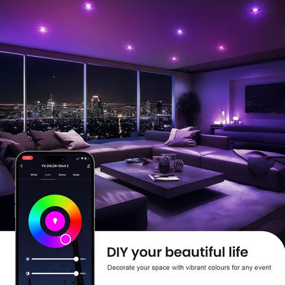 Enshine GU10 Smart Bulb, Warm to Cool White and RGB WiFi led Light Bulbs, Dimmable Colour Changing, Compatible with Alexa and Google Home, Music Sync, 5W(50W), 470 Lumens, No Hub Required, 4 Pack