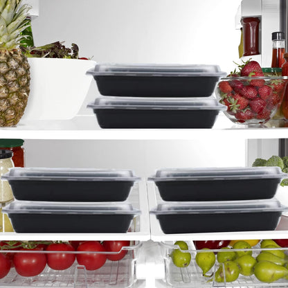 15 Pack 32 oz Plastic Meal Prep Containers with Lids, Leakproof Rectangular Food Storage Container Box for Restaurant, Kitchen, Takeout Food Service Disposables, Freezer/Microwave/Dishwasher Safe