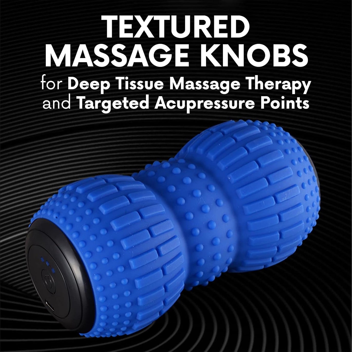 ZeenKind Textured Vibrating Peanut Massage Ball for Better Deep Tissue Trigger Point Therapy, Myofascial Release, & Muscle Recovery | Neck & Back Peanut Ball Roller- Double Lacrosse Ball Massager