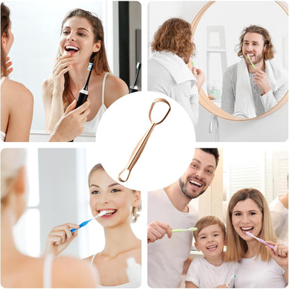 Tongue Scraper, Oral Hygiene Scraper, Stainless Steel Fan-Shaped Oral Care Tool, Improve Oral Hygiene With Daily Cleaning, Perfect For Family and Adults, 6.1 x 1.5 Inches