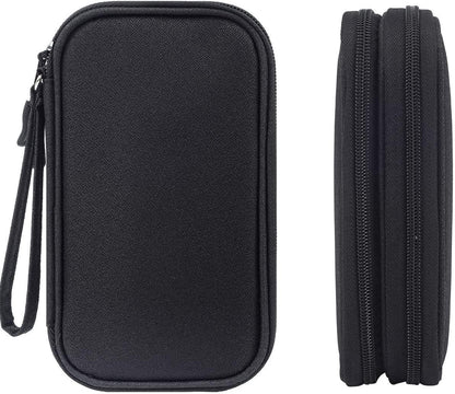 CAOODKDK Electronics Accessories Cases, Travel Cable Organizer Pouch Bag, Portable Waterproof Double-Layer All-in-One Storage Bag, Charger&USB Cable/Power Bank/Magic Mouse/Earphones (Black)
