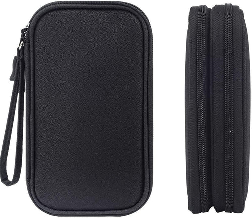 CAOODKDK Electronics Accessories Cases, Travel Cable Organizer Pouch Bag, Portable Waterproof Double-Layer All-in-One Storage Bag, Charger&USB Cable/Power Bank/Magic Mouse/Earphones (Black)