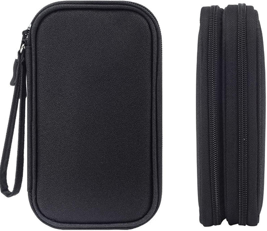 CAOODKDK Electronics Accessories Cases, Travel Cable Organizer Pouch Bag, Portable Waterproof Double-Layer All-in-One Storage Bag, Charger&USB Cable/Power Bank/Magic Mouse/Earphones (Black)