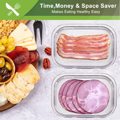 HOMIEST Deli Meat Container for Fridge, Bacon Lunch Meat Container for Refrigerator, Meal Prep Containers, Stackable Food Storage Boxes for Cold Cuts, Salami, Deli, Lunch Meat, BPA Free, 18.6oz