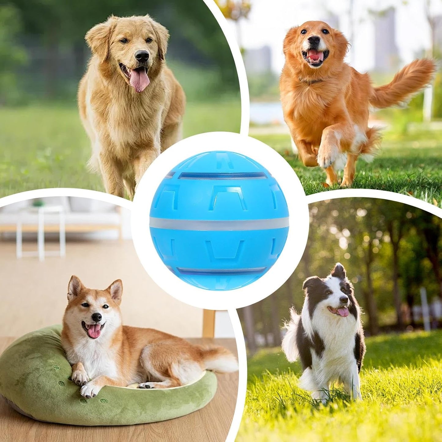 Nuyhgtr Interactive Dog Ball, Shake Pet Ball Dog Toy, USB Rechargeable with LED Lights, Vibrating Indoor Games, Active Rolling for Small, Medium, Large Breed Dogs, Fun and Engaging Play