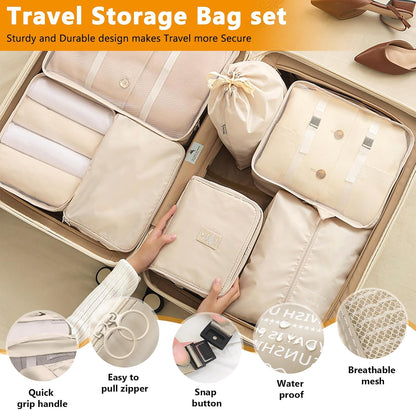 BBLTIFF Suitcase Organizer, Set of 12 Pieces Suitcase Organizer Space-Saving Suitcase, Travel Organizer, Suitcase Organizer Set, Packing Cubes, Luggage Organizers for Storing Clothes Shoes Cosmetics