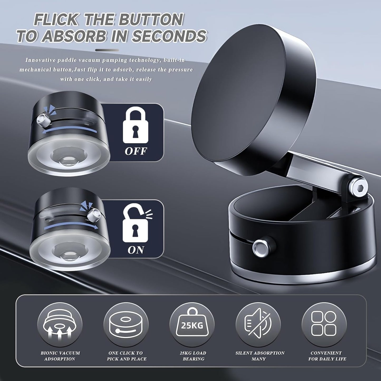 Magnetic Car Cell Phone Holder, 2025, Foldable and Retractable, 360° Rotation, Magsafe Car Holder, Magnetic Suction Cup Holder for Mobile Phone, Universal for Car, Gym, etc
