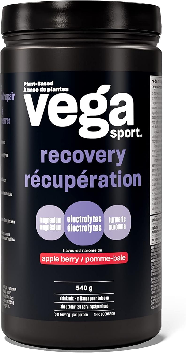 Vega Sport Hydration Electrolyte Powder Lemon Lime Vegan Hydrator, 168g & Sport Post-Workout Recovery Accelerator, Apple Berry Vegan, Non Dairy, Gluten Free, BCAAs, 540g
