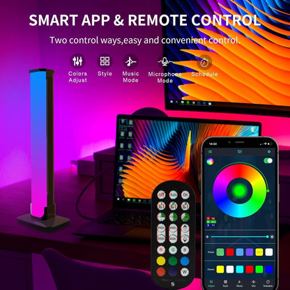 Smart LED Light Bar, 2Pack RGB Smart LED Light Bars with 46 Scene and Music Modes, Gaming Lights That Sync with TV Backlight, LEDs RGB Ambient Color Changing Lighting for Gaming, Bedroom (10inches)