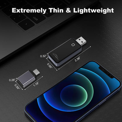 2-in-1 Wireless CarPlay Adapter for iPhone & Android - Bluetooth 5.4 & Dual-Band WiFi - Plug & Play - Stable -20°C Cold Weather Performance - Zero Delay Steering Wheel Control with USB-C Adapter