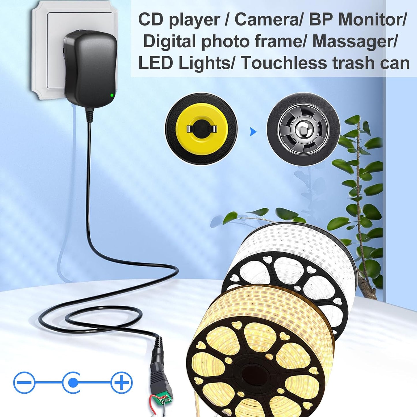 SoulBay 3V 4.5V 5V 6V 7.5V 9V 12V 1000mA Universal AC/DC Adapter with 8 Selectable Adapters for Home Electronics 3-12V - 150cm Charging Cable