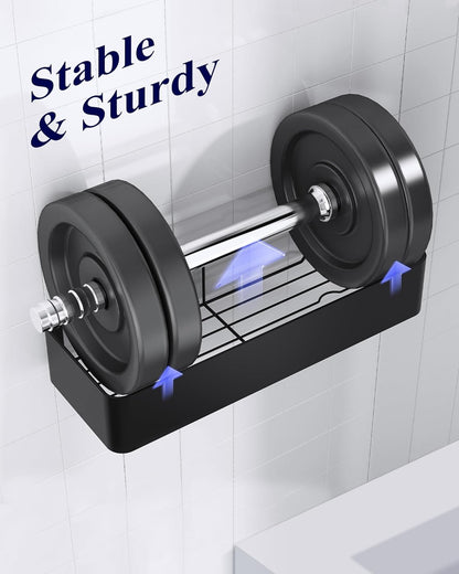 Kitsure Large Shower Caddy - 2 Pack Adhesive Shower Organizer, Drill-Free Shower Shelves for Inside Shower, Rustproof Bathroom Shelf Shower Shelf for Bathroom, Black