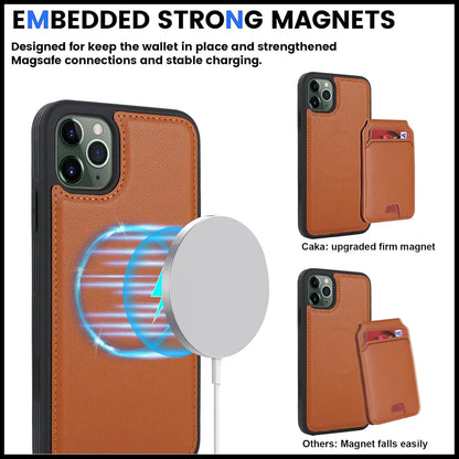 FROLAN for iPhone 11 Pro Max MagSafe Case Wireless Charging with Wallet Detachable Card Holder Premium PU Leather Magnetic Stand Kickstand Protective Phone Cover for iPhone 11 Pro Max 6.5" Brown