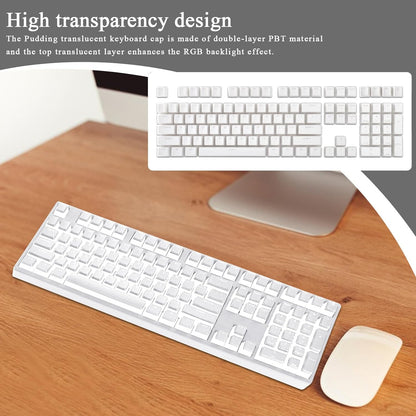 Keycaps Set, Backlit Keycaps, 7.87x7.09x1.18 Inches Pbt Material, Aesthetic Mechanical Keyboard Replacement Kit for Streamers, Typing Enthusiasts and Setup