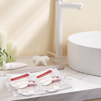 HQSLsund 100 Pack Hotel Vanity Set Individually Wrapped, Bulk Hotel Amenities Kit, Hotel Hospitality Set, Hygiene Products Include Cosmetic Cotton Pads, Cotton Swabs, Nail File (Paper Sticks)
