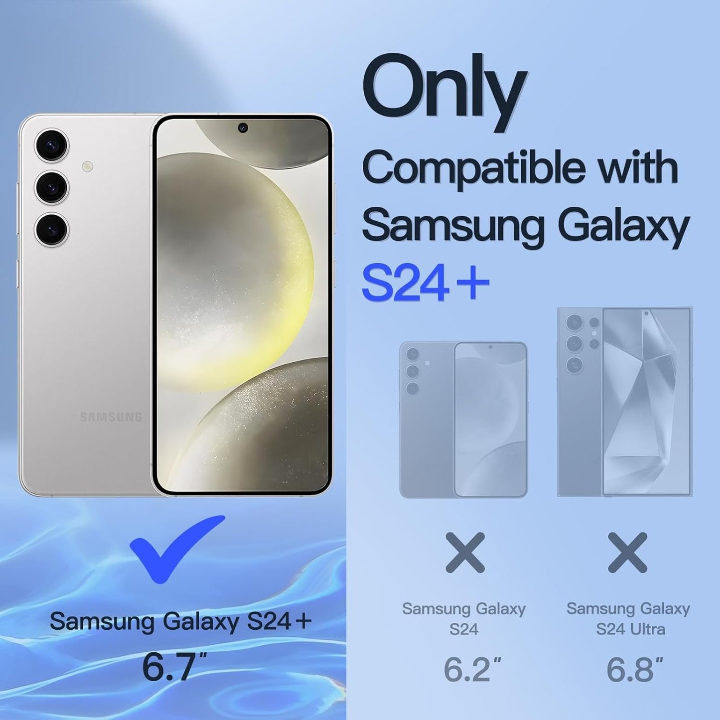 JETech Privacy Screen Protector for Samsung Galaxy S24+ / S24 Plus 5G 6.7-Inch, Anti-Spy Tempered Glass Film, Fingerprint ID Compatible, 2-Pack