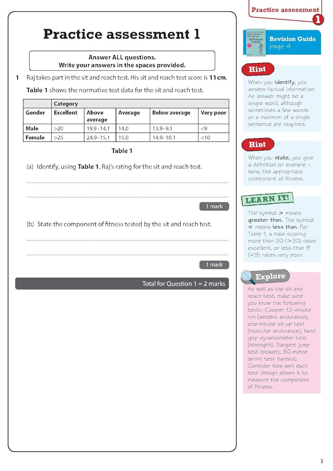 Pearson REVISE BTEC Tech Award Sport, Activity and Fitness Practice Assessments Plus