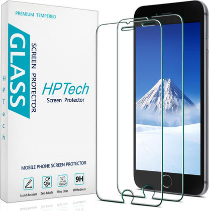 [2 Pack] HPTech Screen Protector for iPhone SE 2020, iPhone 8, iPhone 7, iPhone 6s and iPhone 6 (Japan) Tempered Glass, Case Friendly, Anti-Scratch, 4.7 inch