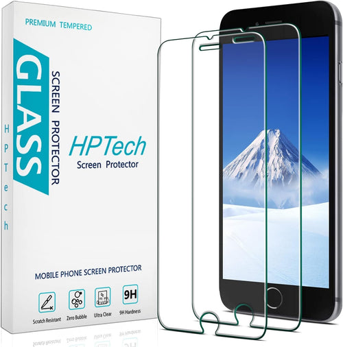 [2 Pack] HPTech Screen Protector for iPhone SE 2020, iPhone 8, iPhone 7, iPhone 6s and iPhone 6 (Japan) Tempered Glass, Case Friendly, Anti-Scratch, 4.7 inch