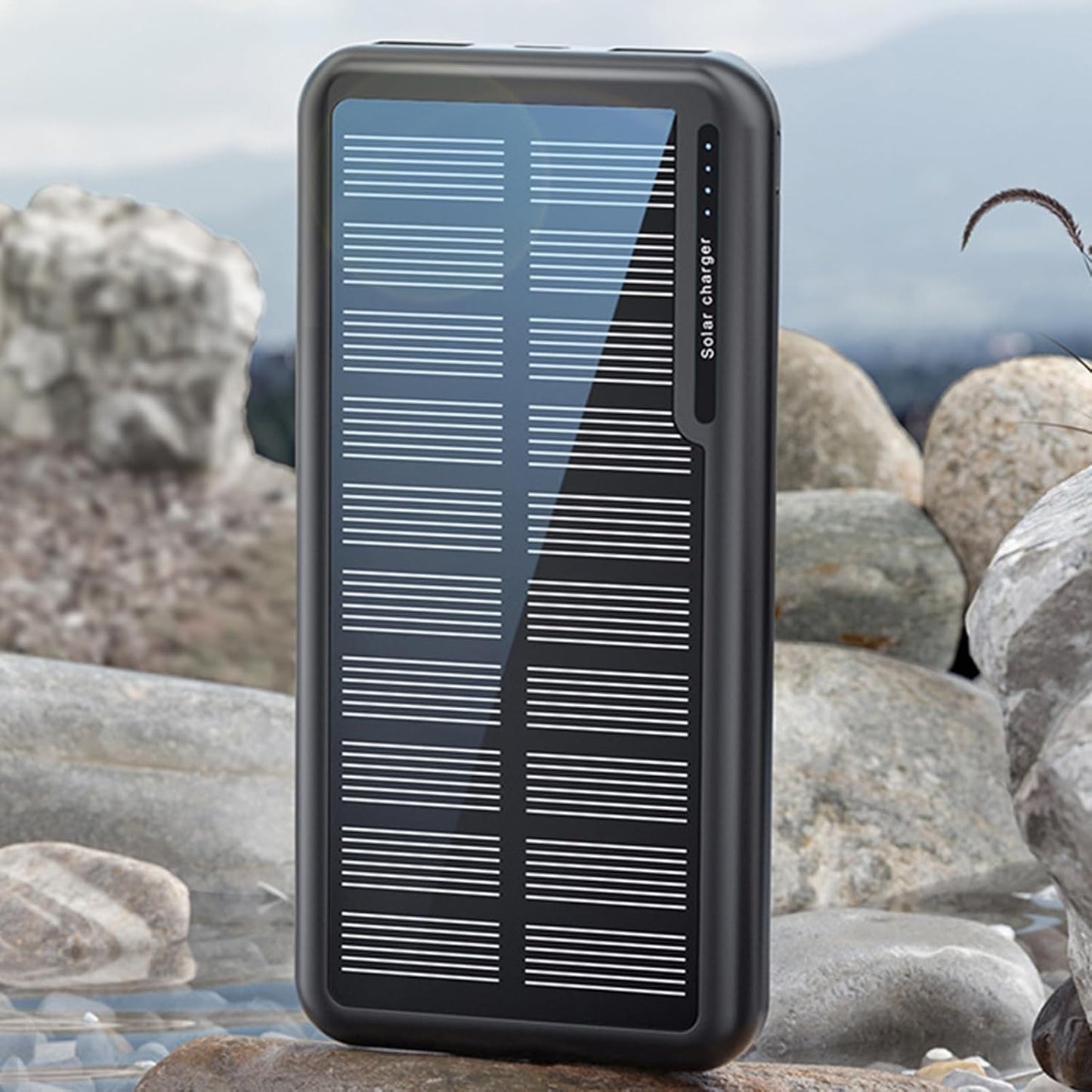mivceklw Charger Portable, Solar Powers Bank, 10000mAh High-Capacity Battery, Duals USB Output Ports, Outdoor Travel Charge for Festival College Hiking Beach Camping 5.59x2.72x0.67in