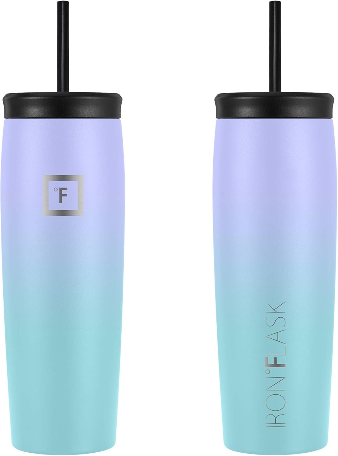 IRON °FLASK Nomad Tumbler - 2 Lids (Straw/Flip), Vacuum Insulated Stainless Steel Bottle, Double Walled, Drinking Cup, Thermos Coffee Travel Mug, Water - Cotton Candy, 24 Oz