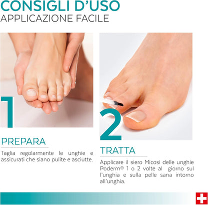 PODERM - NAIL MYCOSIS TREATMENT 2 in 1 - Herbal with extraordinary antifungal and repairing qualities - Professional hand/foot treatment - Quick and easy - Swiss Made