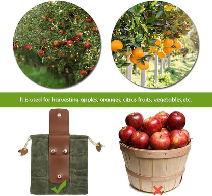 Asenie Foraging Bag Waxed Canvas Collapsible Outdoor Camping Foraging Pouch Mushroom Storage Water Resistant Leather Bushcraft Belt Tinder Dump Pouchs Brown for Travel Camping Hiking (Bag Only)