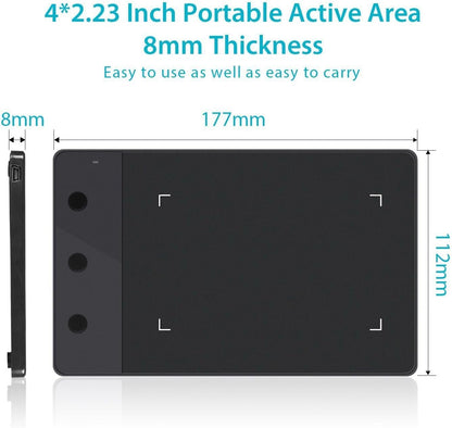 Huion H420 Drawing Tablet 4 x 2.3 Inches 3 Express Keys USB OSU Tablet Signature Pad with Digital Battery Pen