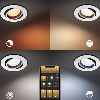 Philips Hue Centura White and Colour Ambiance Smart Ceiling Light [Round - White] with Bluetooth, Compatible with Alexa, Google Assistant and Apple Homekit