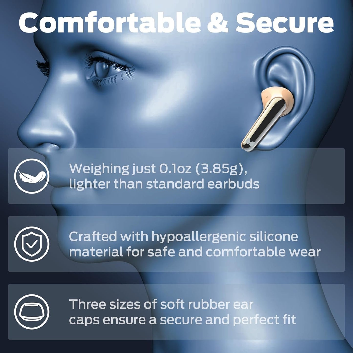 Monster N-Lite 203 AirLinks Wireless Earbuds, Bluetooth Headphones HiFi Stereo, 30H Playback, Crystal Clear Call, Type-C Charging, IPX6 Waterproof Wireless in-Ear Earbuds