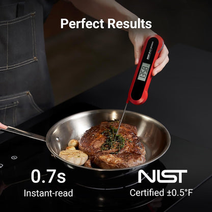 ThermoMaven F1 Meat Thermometer Digital for Cooking, 3X Faster 0.5s Instant Read Probe with High Accuracy, IP67 Waterproof Food Thermometer with Ambidextrous Backlit for Kitchen, Grilling, BBQ, Smoker