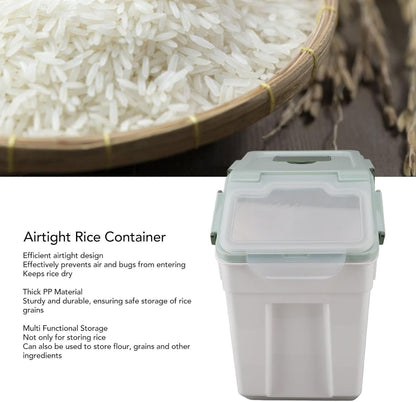 Airtight Rice Container Large Thickened PP Material Exquisite Design, Mint Green Rice Storage Container with Easy Open and Close Lid (25kg / 55.1lb)