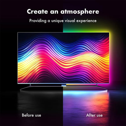 GlowSync HD - Smart LED TV Backlight Strip with Real-Time Screen Sync, LED Strip Lights Sync Color Changing to Game & Music, TV Light Strip with App and Remote Control USB Powered (for 55-65 inch TVs)