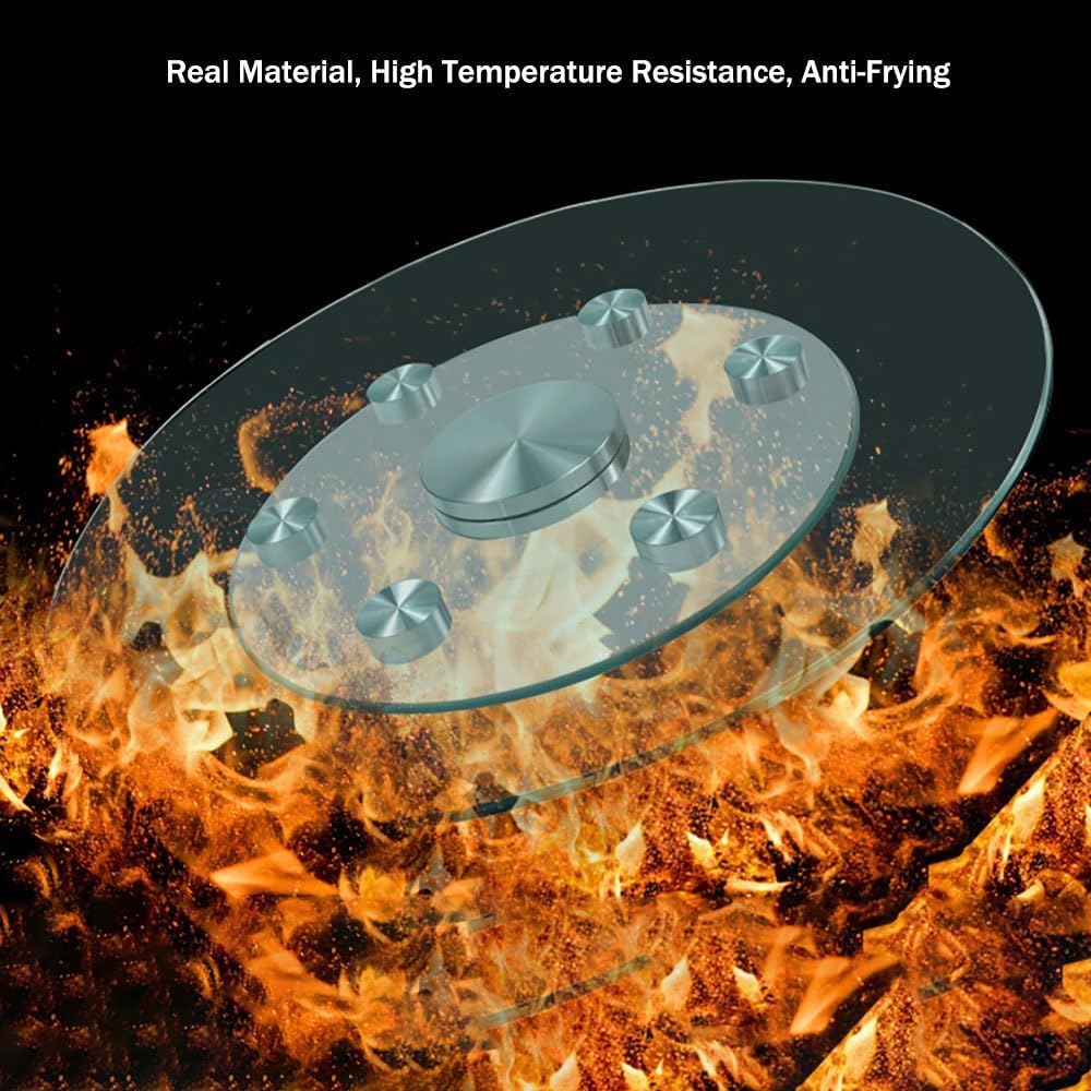 Tempered Glass Tabletop 360° Rotating Tray, 24" 28" 32" Large Serving Plate for Kitchen, Lazy Susan Dining Table Turntable(24inch/60cm)