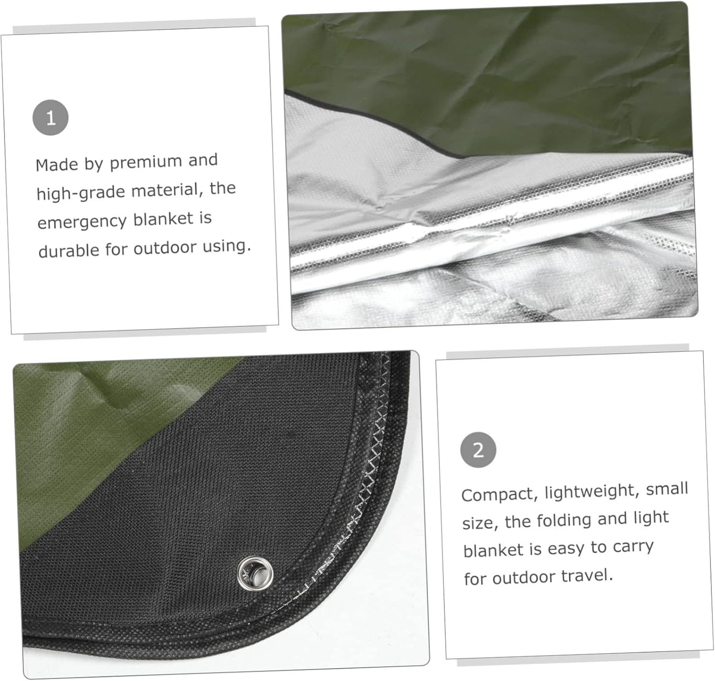 YARNOW Camping Emergency Blanket Thicken Awning for Tent Picnic Waterproof Place Mat Lightweight Compact