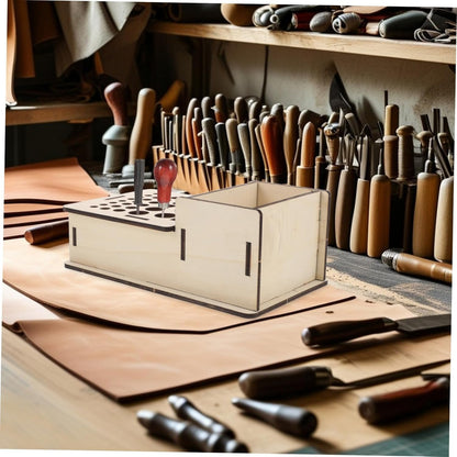 Generic Wooden PU Craft Tool Holder Efficient Organization for DIY Projects Versatile Storage Rack for Crafting Tools Unique Aesthetic Design Minimalist Style Workspace