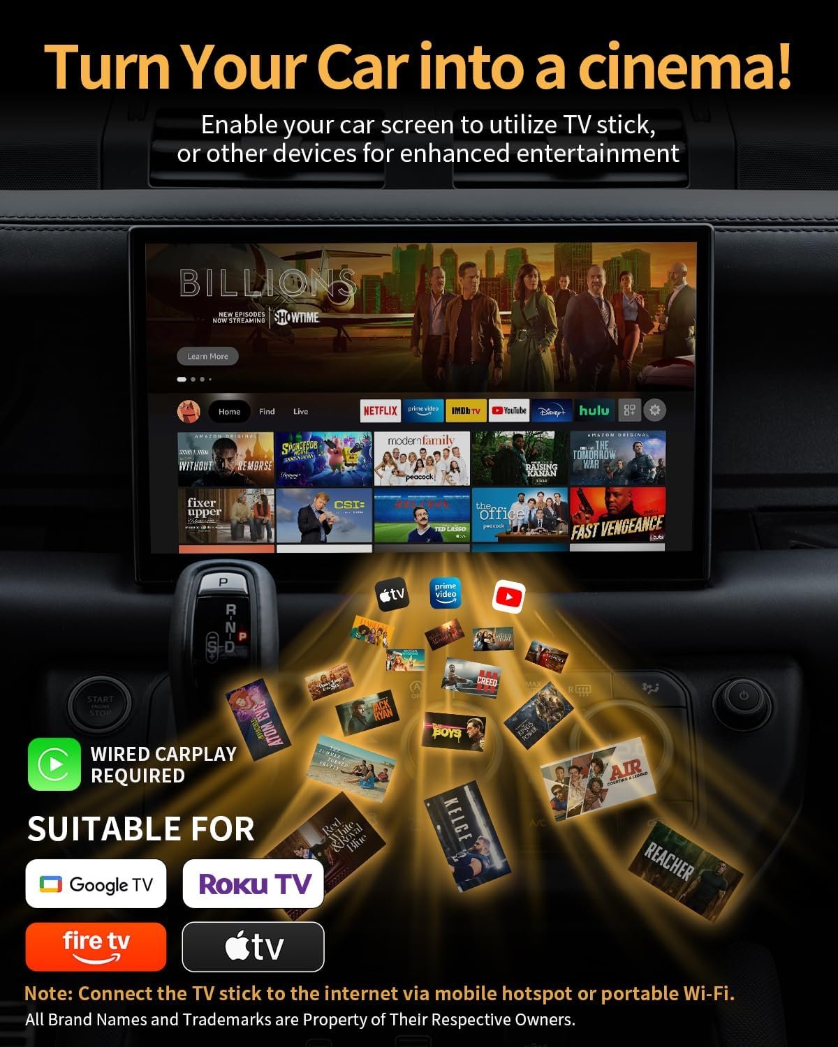 Coreyesoul CarPlay and Android Auto TV Adapter - Convert Any Wired CarPlay able to Read a TV Stick OEM Plug & Play