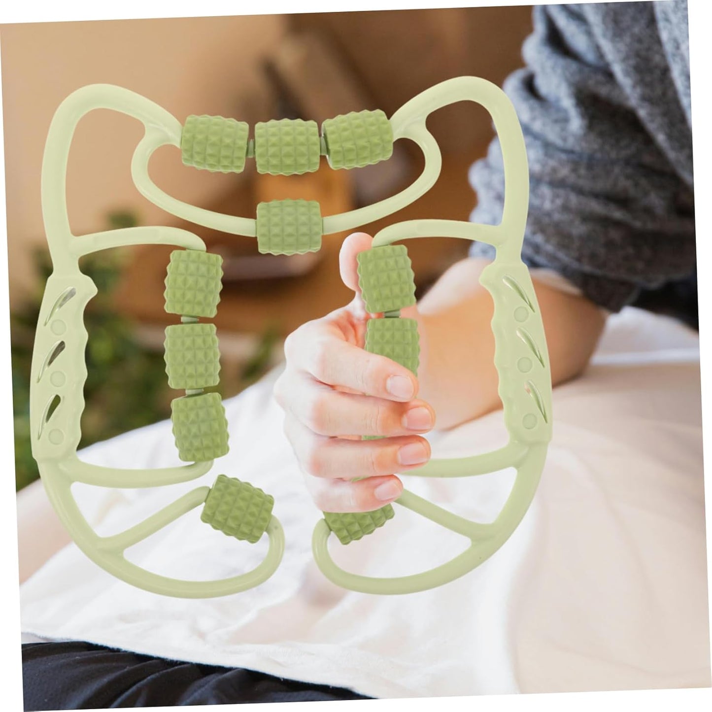 Toyvian Anello di Massaggio Muscolare Accessori Yoga per Donna tappetini per l'allenamento a casa Attrezzature per la burattatura Cinturino Elastico per Le Gambe Tappeto Yoga Spesso Verde
