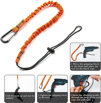SNOKAY 3 Pack Tool Lanyard, Safety Tool Lanyard with Carabiner Clip and Adjustable Loop End, Tough Scaffold Lanyard with Carabiner for Scaffold, Tools, Construction, Maximum Weight Limit 7kg