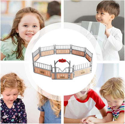 Horse Figurine, Animal Fence, Stabile Model Set, 12,2 x 18,11 x 5,71 pollici Realistic Play Collection, Durable Farm Toys, 12 pezzi regalo per compleanno e bambini