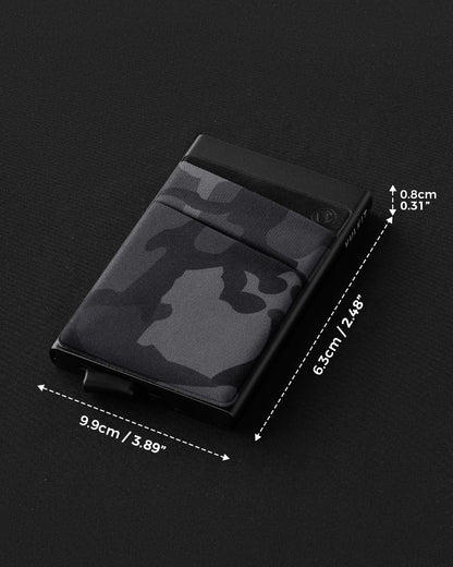 VULKIT Card Holder with Money Pocket Pop Up Wallet RFID Blocking Slim Metal Bank Card Case Holds 5 Cards and Notes