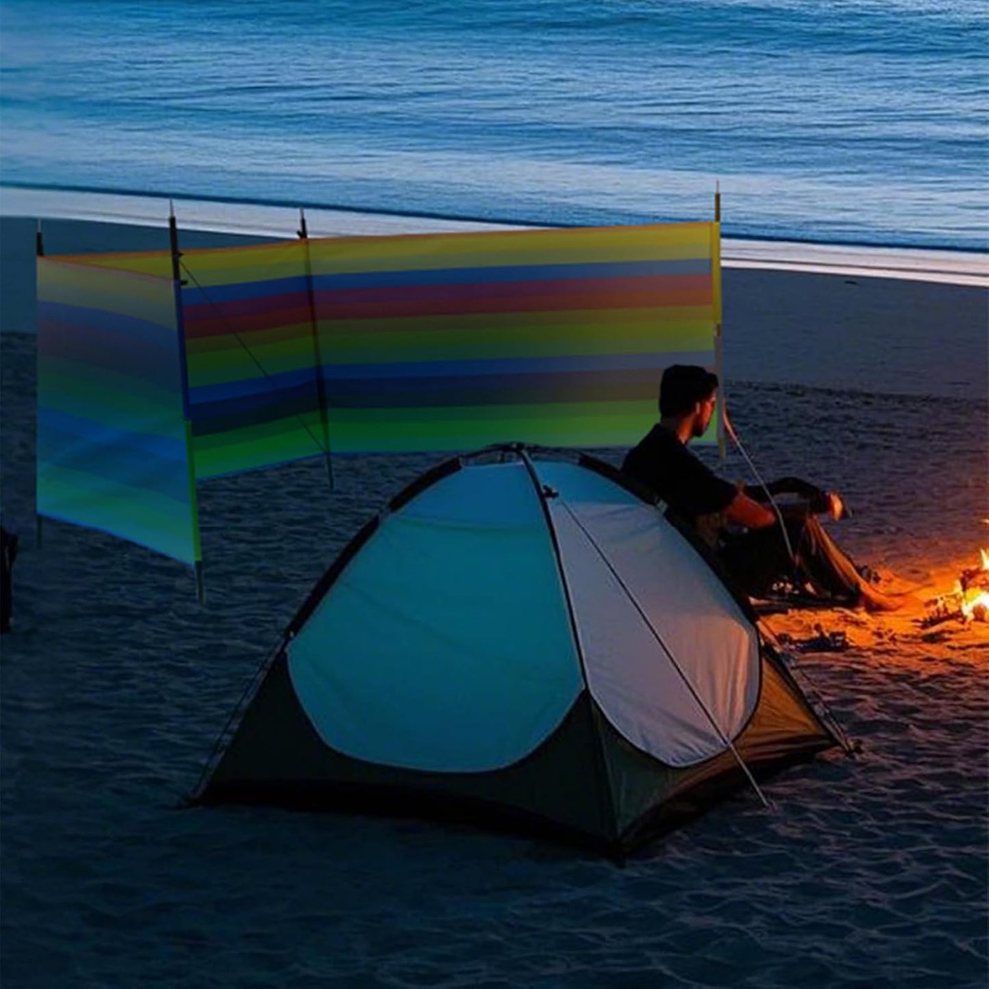 Beach Wind Blocker - Outdoor Wind Tent | Camping Privacy Screen Winds Blocker | Shelter Barrier Windproof Shade, Portable Outdoor Gear Travel Accessories For Vacation, Fishing, Backyard Fun