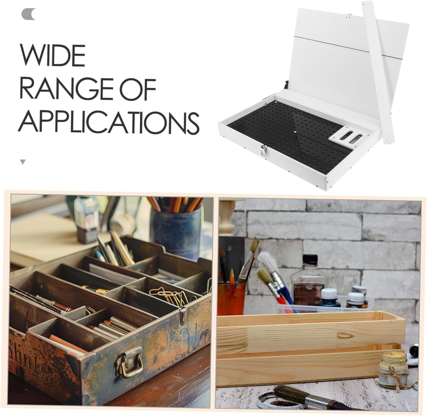 DIY Model Tool Storage Rack Durable Plastic Organizer Figure Accessories Capacity Toolbox for Model Making for Workspace Organization White